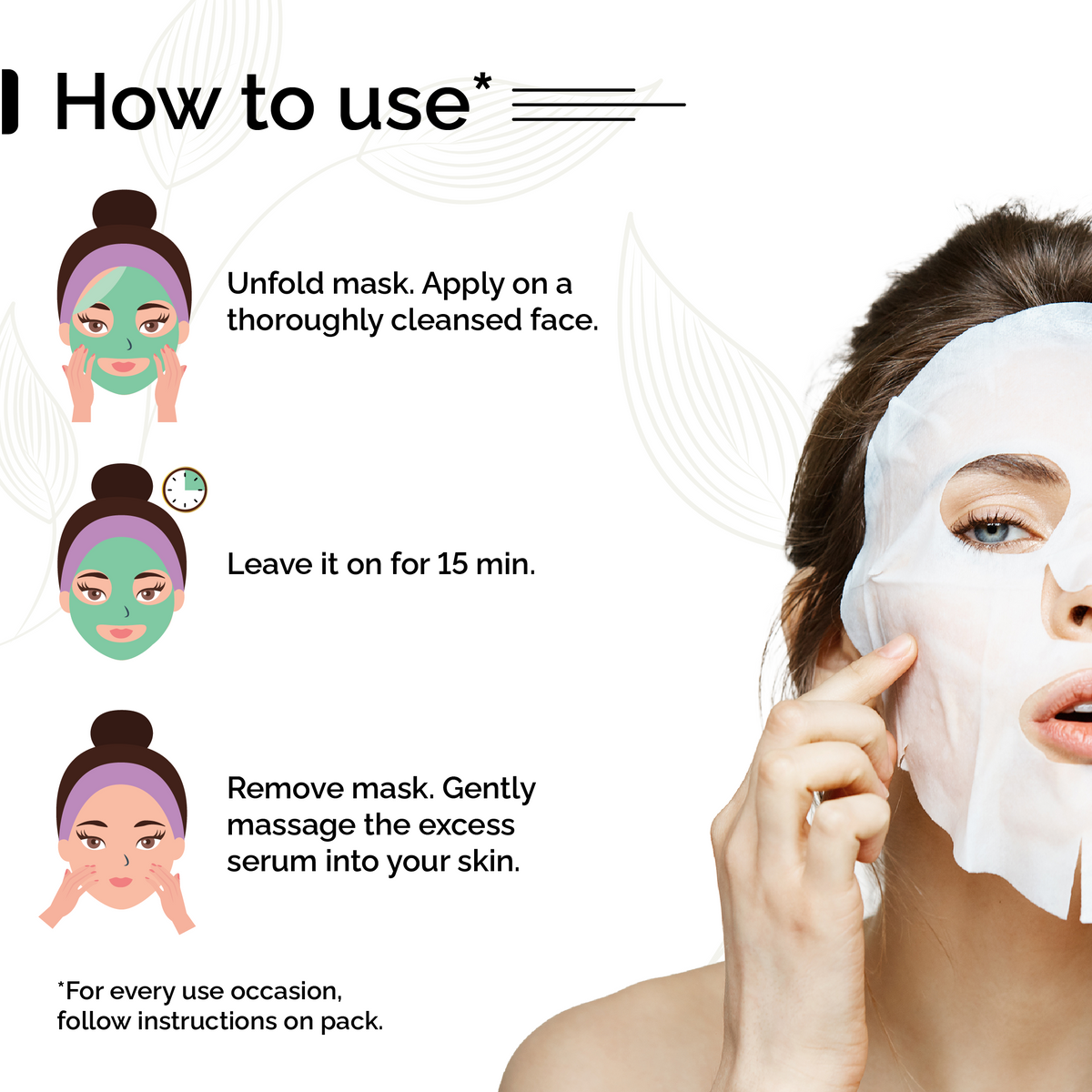 Pyoura Face Sheet Mask Complete skin care Kit <h4> Refreshing & Nourishing<h4> <h6> Made from ayurvedic ingredients that preserves their skin caring activies without adding chemicals or preservatives.<h6>