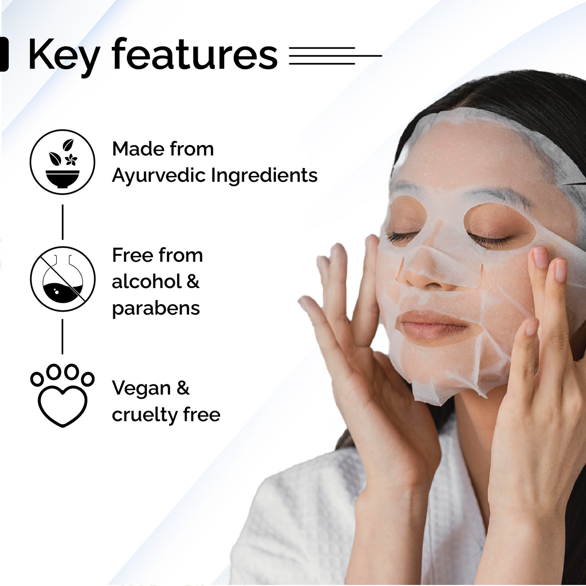 Aloe vera Soothing Sheet Mask <h4> Refreshes Skin, Reduces Dullness<h4> <h6> The serum in this sheet mask is made from 100% pure and stain free Aloe vera extract leaf extract that hydrates and helps soothen irritated skin. <h6>