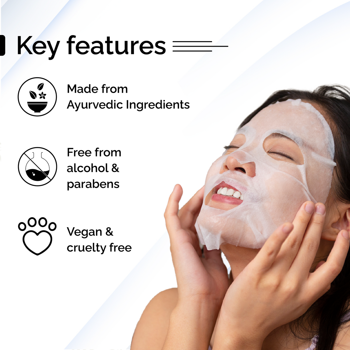 Pyoura Face Sheet Mask Skin Clarifying Kit <h4> Skin-Refreshing & Revitalizing<h4> <h6> Made from ayurvedic ingredients that preserves their skin caring activies without adding chemicals or preservatives.<h6>