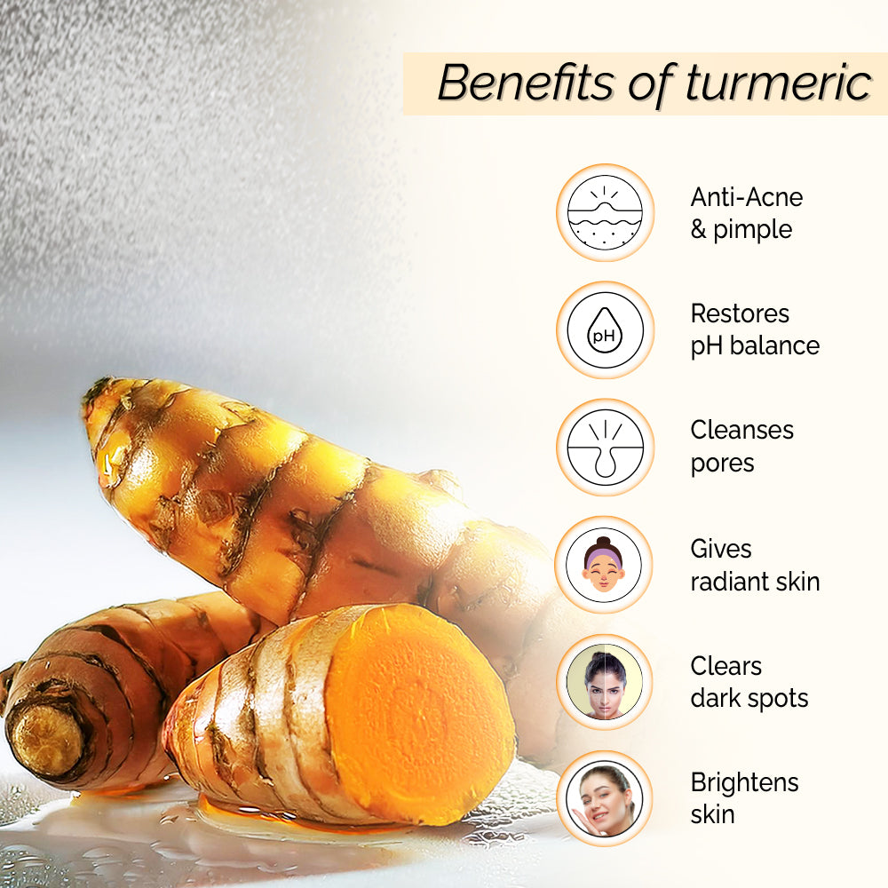 Turmeric Toner Face Mist, For Acne & Pimple Control, pH balance & Clear Skin, Alcohol Free, 100% natural, stain free, easy-to-use mist spray toner